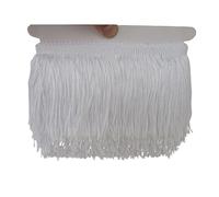 Frange de Garniture, Garniture de Couture à Frange 1 yard/lot 10 cm de long bordure en dentelle à franges polyester for robe latine, accessoires vêtements scène, ruban(White)