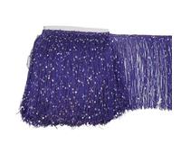 Frange de Garniture, Garniture de Couture à Frange Ruban à paillettes en polyester de 1 m long, 20 cm, franges, dentelle, couture, robe latine, vêtements scène, rideau, accessoires(Purple)