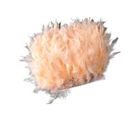 Frange de plumes dinde 1/5/10M 10-15CM teinte | Ruban plume moelleux for vêtements, couture, décoration de robe de mariée(Champagne,5M)