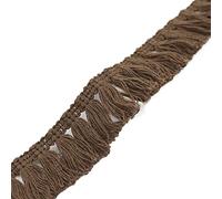 Frange de pompon, 10 mètres x 1,57 pouces, garniture franges en coton, rubans dentelle, fibre for vêtements, rideaux, couture, artisanat(Coffee)