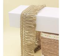 Frange de pompon, 10 mètres x 1,57 pouces, garniture franges en coton, rubans dentelle, fibre for vêtements, rideaux, couture, artisanat(Khaki)