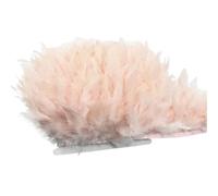 Frange de pompon marabout avec garniture en plumes dinde colorées | Bande de plumes moelleuse for coudre des accessoires de décoration de vêtements de costumes(22.Shell Pink,1M)