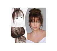 Frange En Cheveux Humains For Femmes Frange Vaporeuse 3D Frange À Clips Marron Naturel Avec Postiche Couverture Complète À 360° Hair Extensions Pièces Wigs(Natural Brown)