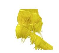 Frange en Plumes 10 mètres de coq poulet queue plume frange coupe for les décorations vêtements pour Costume(Yellow)