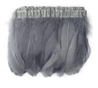 Frange en plumes d'oie et de canard Sowder, 2 m tres (gris)