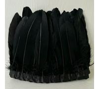 Frange en plumes d'oie naturelles de 15 à 20 cm - Bordure de prune de qualité supérieure pour décoration de mariage, bricolage, costumes et travaux manuels