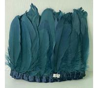 Frange en plumes d'oie naturelles de 15 à 20 cm - Bordure de prune de qualité supérieure pour décoration de mariage, bricolage, costumes et travaux manuels