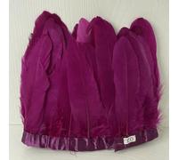 Frange en plumes d'oie naturelles de 15 à 20 cm - Bordure de prune de qualité supérieure pour décoration de mariage, bricolage, costumes et travaux manuels