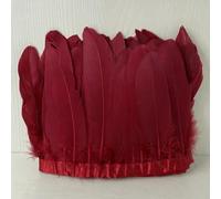 Frange en plumes d'oie naturelles pour travaux d'aiguille, couture, vêtements, prune, bricolage, décoration de mariage 15-20 cm