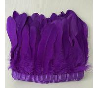 Frange en plumes d'oie naturelles pour travaux d'aiguille, couture, vêtements, prune, bricolage, décoration de mariage 15-20 cm