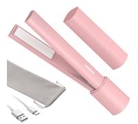 Frange Fer à Cheveux 2 En1,MINI Lisseur Boucleur Cheveux Court Voyage,Température Constante 180℃,Plaque Chauffante En Céramique,Mise Hors Tension Automatique d’Une Heure Pour Cheveux Lisses, Bouclés