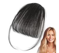 Frange française - Faux franges à clipser, monture élégante pour le visage | Cheveux humains mélangés pour des rassemblements décontractés, couches lisses avec fixation facile pour un quotidien