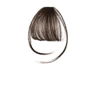 Frange frontale invisible à clipser, cheveux synthétiques, couleur marron, style naturel, noir, for fille Hair Extensions(Dark Brown)