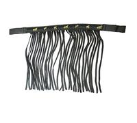 Frange Mouche pour Cheval - Masque Anti-Mouches avec Franges et Fermeture - pour shetty, Pony, COB, Sang Chaud, KB (X-Full), Noir