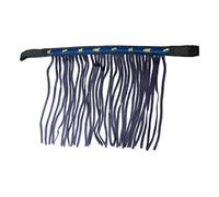 Frange Mouche pour Chevaux - Masque Anti-Mouches avec Franges et Fermeture - pour Shetty, Pony, COB, Demi-Sang (Full), Bleu