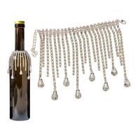 Frange Pour Bouteille De Vin Frange Longue 9,1 cm | Charme Ajustable Pour Bouteille De Vin Pour Mariage Saint-Valentin Célébration Anniversaire Événement Maison Table