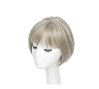 Frange synthétique 3D invisible sans couture, cheveux raides, housse de remplacement for tête aérienne(Lvory mix blonde)