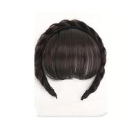 Frange synthétique à clipser, frange polyvalente pour accessoires de coiffage avec bandeau confortable (couleur naturelle)