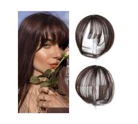 Frange synthétique épinglée frange 3D Invisible, cheveux sans couture sur la tête Air frange Naturel invisible, augmente le volume des cheveux(Dark Brown)