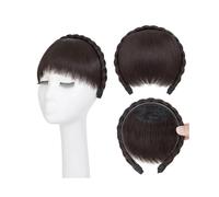 franges Bandeau tressé avec frange for femme, extensions de cheveux, synthétique, perruque tressée Postiches(4A Dark Brown)