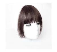 Franges Ensemble de postiches à frange clipser avec favoris - Frange synthétique en 4 couleurs Coiffure(Dark Brown)
