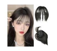 Franges Extension à clipser synthétique 3D Air Bangs d'aspect naturel - Postiche invisible for un style et volume sans effort Coiffure(Black Brown)