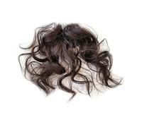 Franges fines et bouclées, postiches naturels et duveteux, franges aériennes à clipser, postiches synthétiques, extension de cheveux for femmes et filles Hair Extensions(Deep brown)