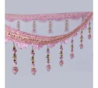 Franges, Garnitures de 12 Yards, pendentif en perles de cristal, franges, perles suspendues, bordure(Pink)