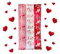 Franges pour la Saint-Valentin | Décoration Romantique Fête,Rideaux de Franges Cœur en Feuille Métallisée,pour Maison Intérieur Extérieur Fêtes