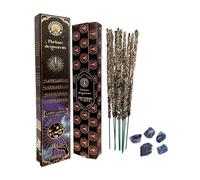 Frangrance & Sens - Encens bâtons naturels à la mousse, artisanaux faits à la main, y compris de véritables pierres lapis lazuli, longue durée (environ 75 min), 20 g