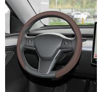 frani Housse de volant en cuir nappa, universelle, antidérapante, de qualité supérieure, marron café, 38,1 cm