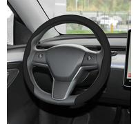 frani Housse de volant universelle en cuir nappa, 38,1 cm, antidérapante, noir