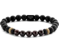FRANK 1967 7FB-0243 - Bracelet perlé homme - Agate noire - 21cm - 8mm - Noir