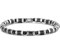 Frank 1967 7FB-0456 bracelet en perles d'acier - Homme - stretch - gris / noir / acier
