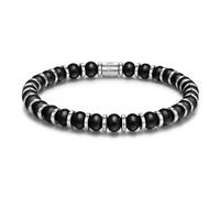 Frank 1967 7FB-0867 Kralen Herenarmband Hematiet & Agaat Zwart