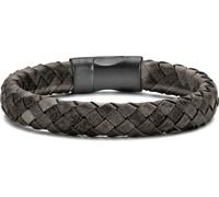 Frank 1967 bracelet en cuir tressé gris foncé 20cm ipb