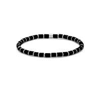 Frank 1967 Junior - 7FJB-0020-S - Bracelet jongens - Zwart agaat en Staal 4 x 4 mm - 15 cm, 15, Acier allié, Pas de gemme