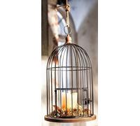 FRANK FLECHTWAREN Cage de décoration Gabbietta en métal avec petite porte, dimensions Ø 22 x 41 cm, attire le regard, utilisable de multiples façons