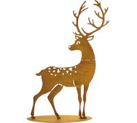 FRANK FLECHTWAREN Cône de jardin cerf rouille, grand 55 x 10 x 75 cm Cône décoratif,