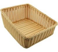 FRANK FLECHTWAREN Corbeille à étagères Poly, 40 x 50 cm, solidement tressée sur un cadre métallique, polyrattan, couleur naturelle, lavable, Dimensions : largeur 40 cm, profondeur 50 cm