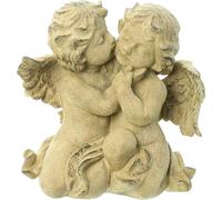 FRANK FLECHTWAREN Couple d'anges Küsschen, polyrésine, finition antique discrète Dimensions : hauteur 19 cm