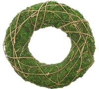 FRANK FLECHTWAREN Couronne Mousse, Couronne décorative, Couronne de porte, Couronne de l'Avent env. Ø 30 x 7 cm, Ø intérieur 13 cm