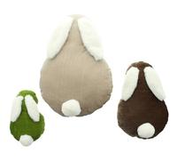 FRANK FLECHTWAREN Lot de 3 lapins décoratifs moelleux, 100 % polyester, fausse fourrure. Dimensions : 14 x 21 cm, 20 x 31 cm, 28 x 41 cm