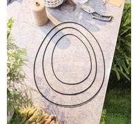 FRANK FLECHTWAREN Lot de 3 oeufs décoratifs en métal noir mat jute Dimensions : hauteur 30 cm, 40 cm, 50 cm