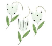 FRANK FLECHTWAREN Lot de 3 tulipes suspendues - Décoration à suspendre - Fleur - Printemps - Hauteur : 19 cm