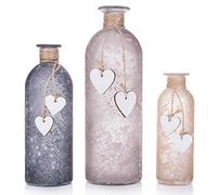 Frank Flechtwaren Lot de 3 vases décoratifs avec petits cœurs