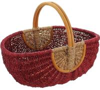 FRANK FLECHTWAREN Panier à provisions "rouge/nature", compagnon idéal pour les courses, beau cadeau, pratique