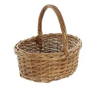 FRANK FLECHTWAREN Panier de rangement en osier tressé à la main - 35 x 25 x 15 cm - Couleur naturelle - Rectangulaire - Bord tressé à la main