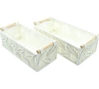 FRANK FLECHTWAREN Panier textile structure feuille en set de 2 pièces