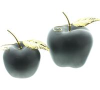 FRANK FLECHTWAREN Pomme "Black", set de 2, porcelaine, noir mat Dimensions : Ø 9 x 11 cm, Ø 12 x 14 cm